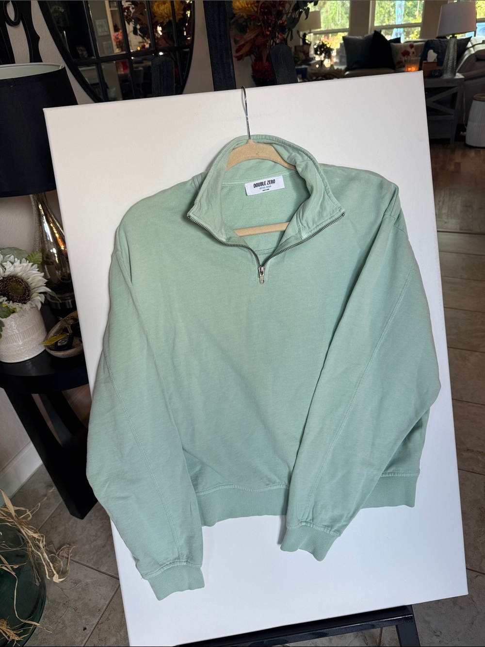 Double Zero Mint Green Half-Zip Pullover Sweatshirt